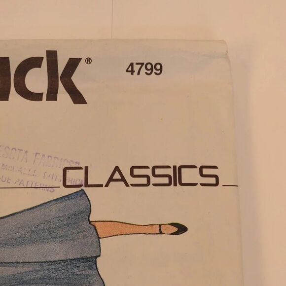 Butterick 4799 Pattern UNCUT 1980s Vintage - Picture 3 of 6